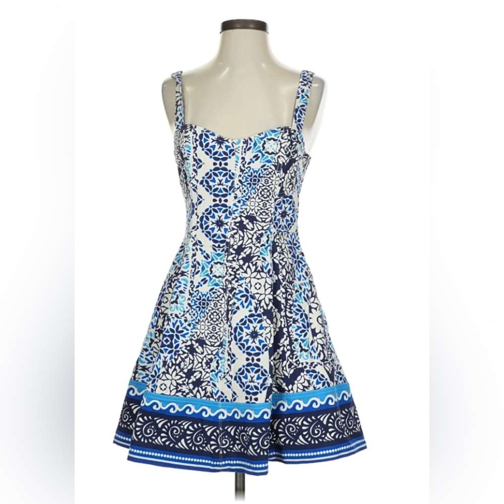 Avec Les Filles Navy and White Floral Dress